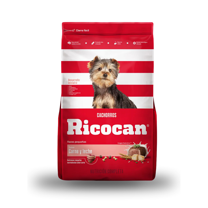 RICOCAN Carne y Leche Cachorros Razas Pequeñas.