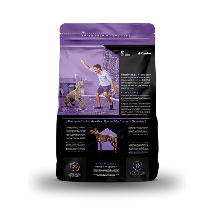 CANBO Vital® Balance Adultos RAZAS MEDIANAS Y GRANDES con Pollo y Arroz
